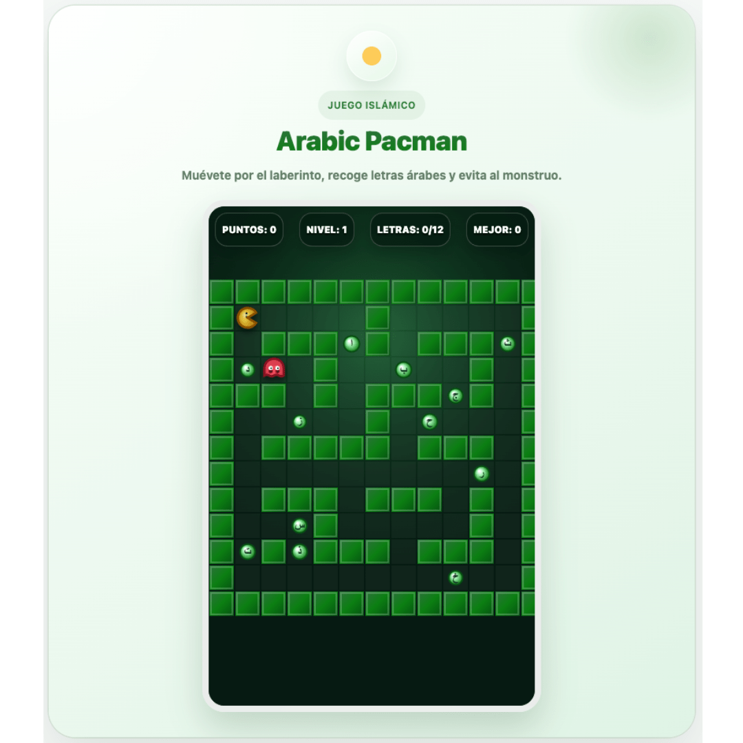 Arabic Pacman, juego educativo para aprender y practicar árabe