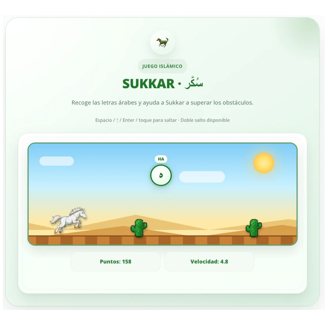 Sukkar, juego de habilidad para esquivar obstáculos en WALIDA