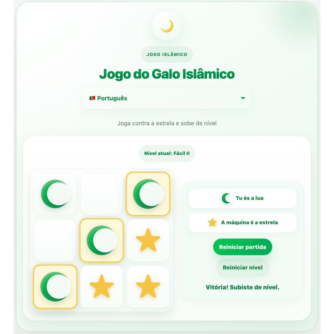 Tres en raya islámico, juego educativo de WALIDA